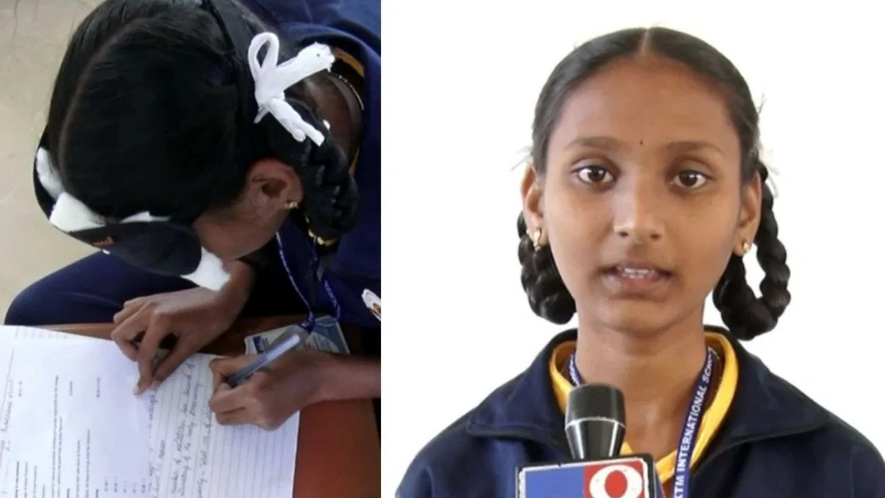 Class 8 student Himabindu wrote her exams blindfolded 
