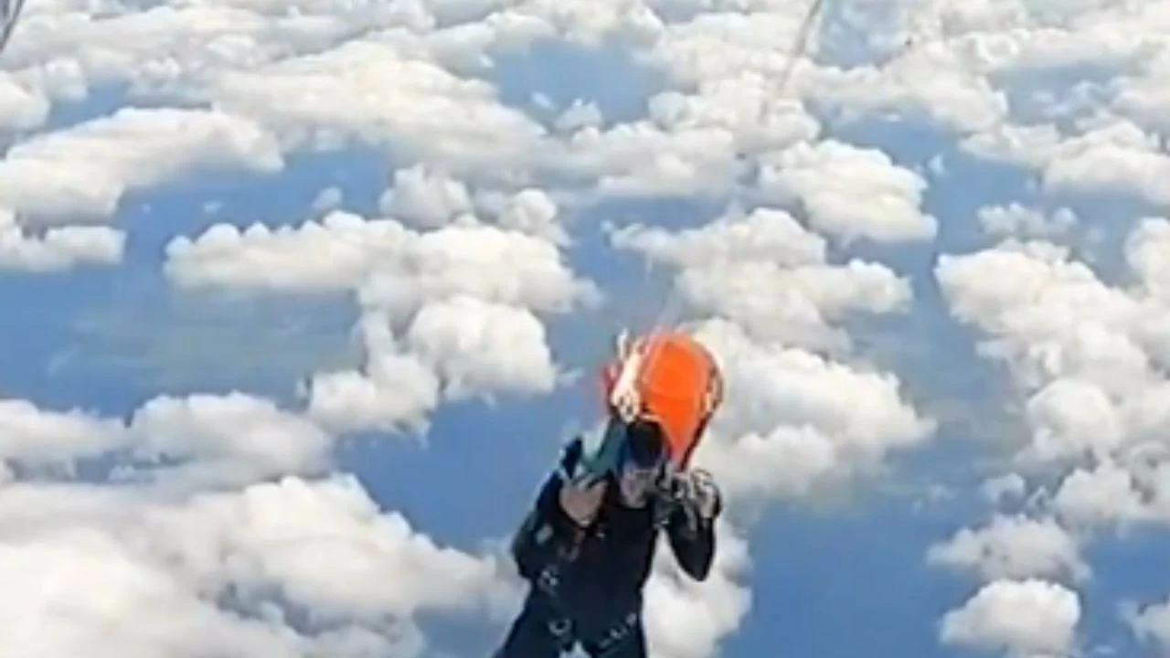 The aircraft was left with significant tail damage from the impact.