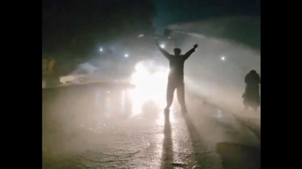 Khan's party, Pakistan Tehreek-e-Insaf (PTI), has reportedly blamed the authorities for using water cannons to disperse protesters. (Photo credit: Screengrab)