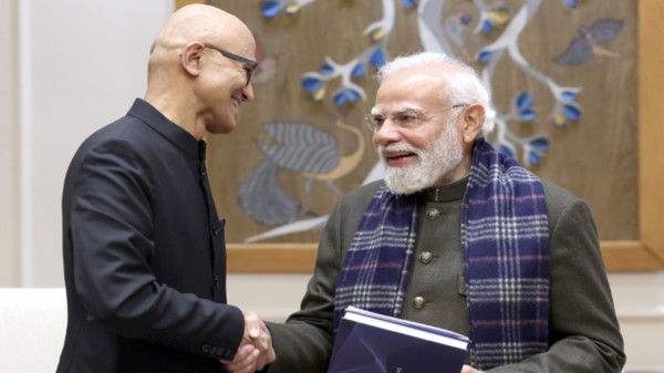 Prime Minister Narendra Modi with Microsoft Chairman and CEO Satya Nadella. (Photo: @satyanadella/X)
