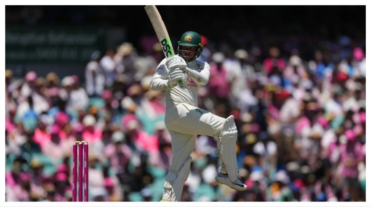 Usman Khawaja bats during play on the third day of the fifth Test between India and Australia in Sydney on Jan. 5, 2025.