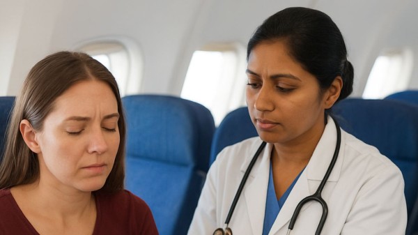 The passenger clutched the doctor’s hand, almost clinging to dear life