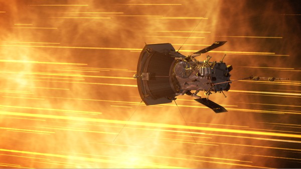 Illustration of Parker Solar Probe in Solar Wind. 