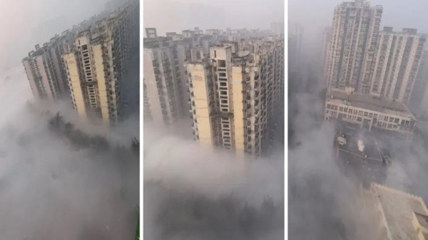 Those who saw the video on social media say the scene resembles the mountains of Himachal or Uttarakhand.