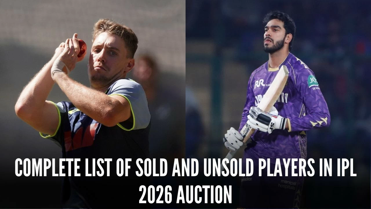 Here is the list of sold and unsold players in the IPL 2026 auction.