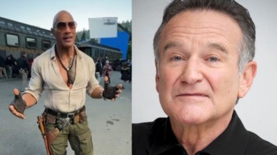 Dwayne Johnson pays tribute to Robin Williams on 30 years of Jumanji.