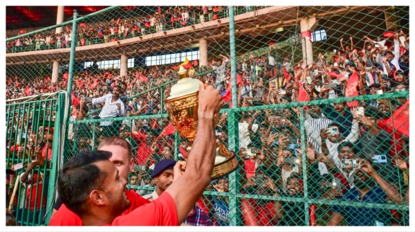 IPL 2025 winning Royal Challengers Bengaluru team's player Mayank Agarwal during a felicitation ceremony at the Chinnaswamy Stadium on June 4.