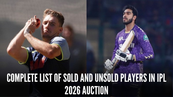 Here is the list of sold and unsold players in the IPL 2026 auction.