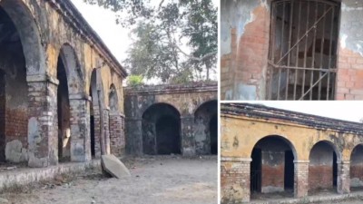 
The ruined building, nearly 125 years old, was once used by the British as a police station and jail.