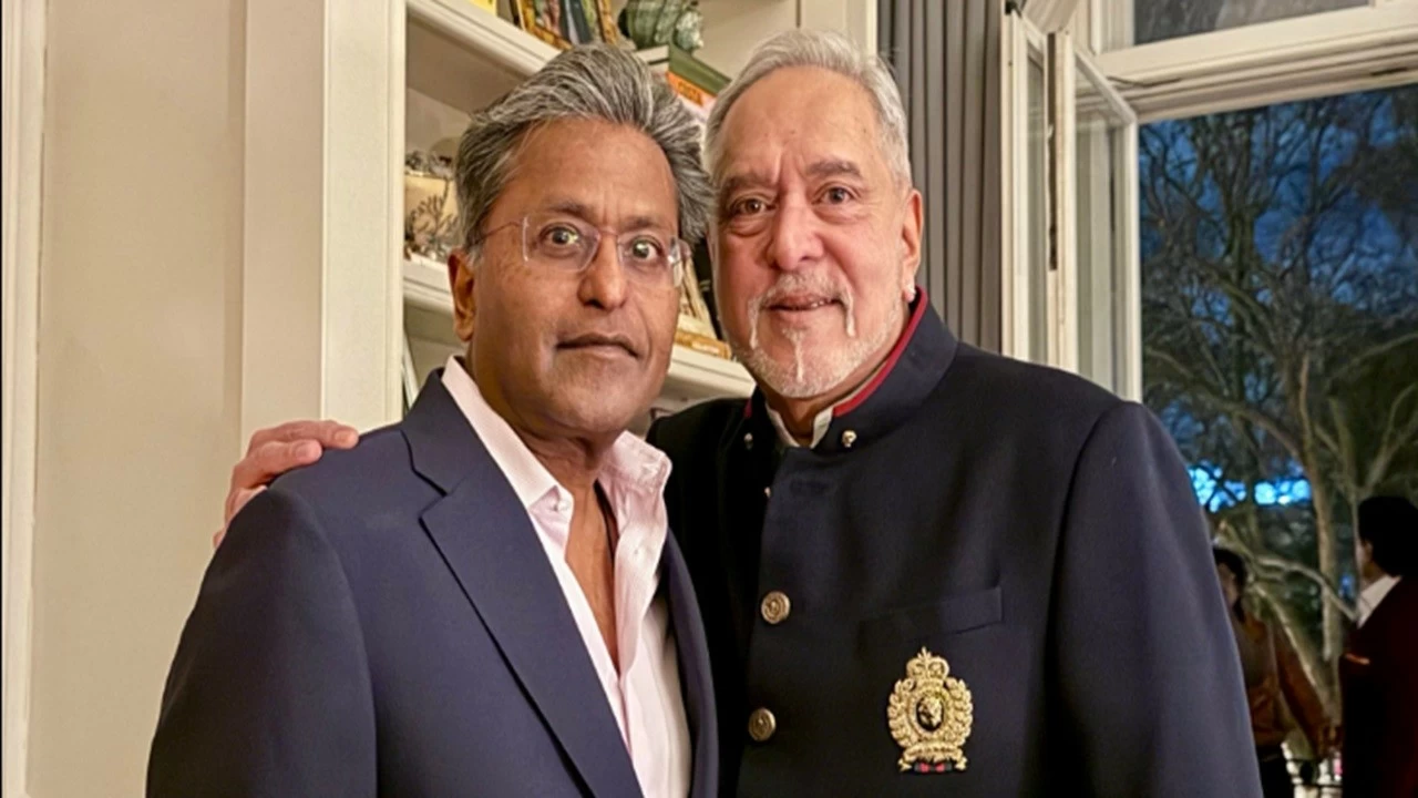 Former IPL chairman Lalit Modi threw a pre-birthday party in London for fugitive business tycoon Vijay Mallya in London. (@jim_rydell/X)