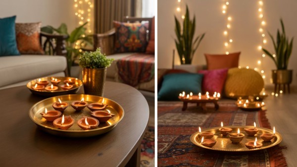 _Cluster_of_diyas_in_a_brass_tray