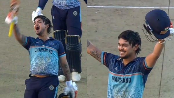 Jharkhand skipper Ishan Kishan smashes hundred in SMAT final against Haryana.