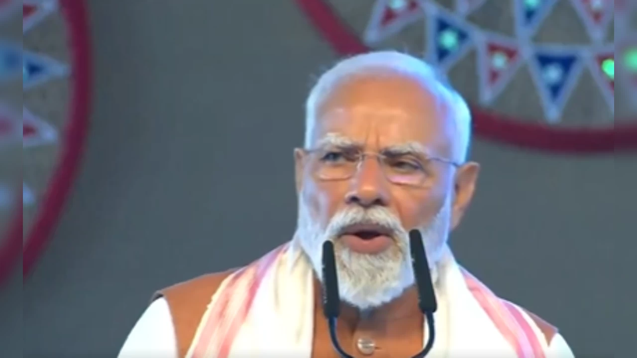 PM Modi stressed the growth of the Indian economy. (Photo credit: Screengrab)