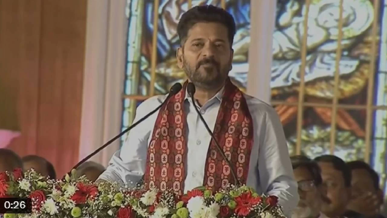 Telangana CM Revanth Reddy speaks at Christmas celebrations at LB Stadium