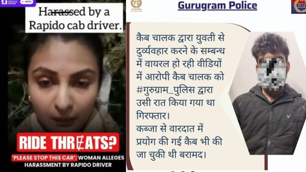 After the woman's video went viral, the Gurugram Police posted that they had arrested the cab driver on the same night that the lady was harassed 