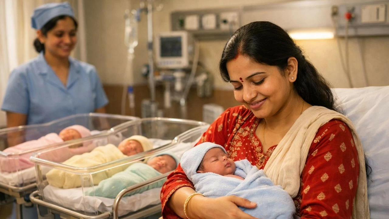  To mark the new occasion, her husband gifted her a bouquet of flowers as a token of love.