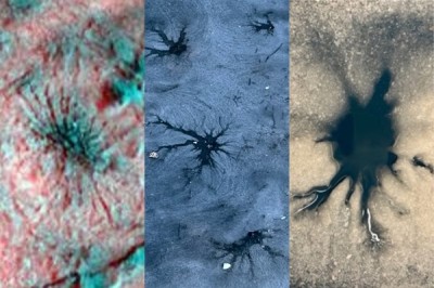 The feature on Europa being studied. 