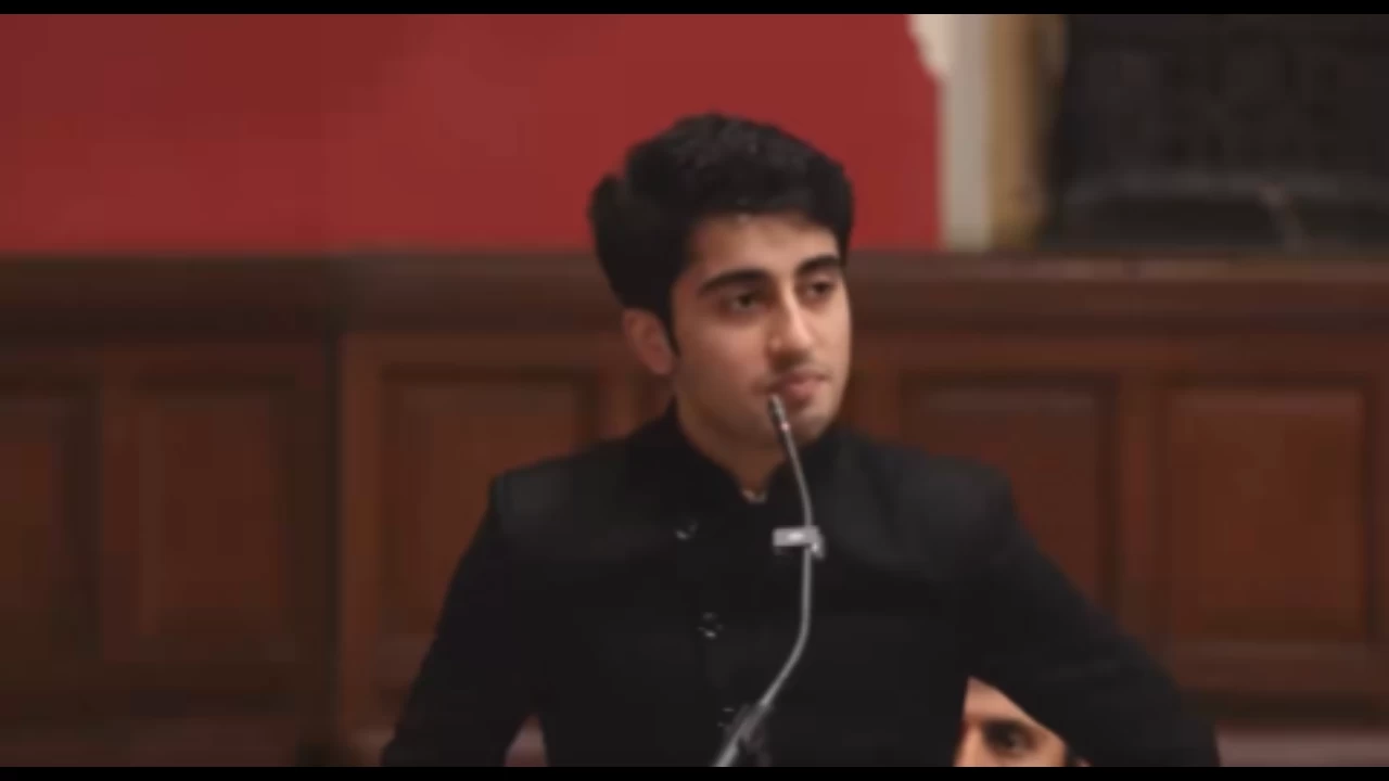 He also attacked Pakistani leaders during the speech. (Photo credit: Screengrab)