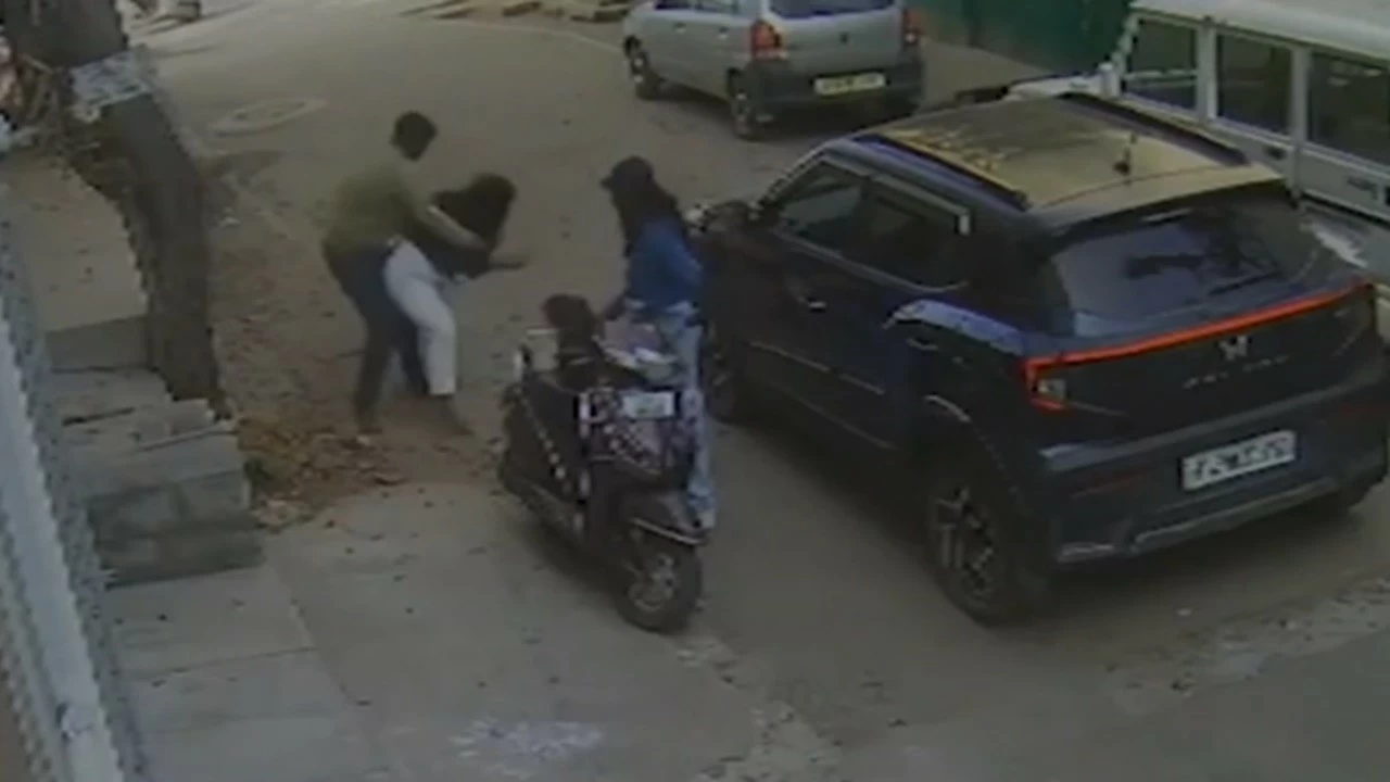 The clip shows the accused repeatedly hitting the woman on her head and back and dragging her along the road. (Screengrab: X)