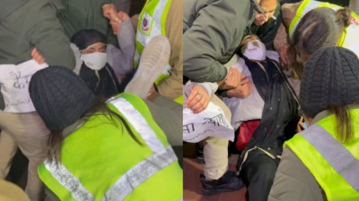 The survivor's mother alleged that her daughter had been forcibly taken away and said they were prevented from protesting. 