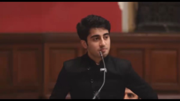 He also attacked Pakistani leaders during the speech. (Photo credit: Screengrab)