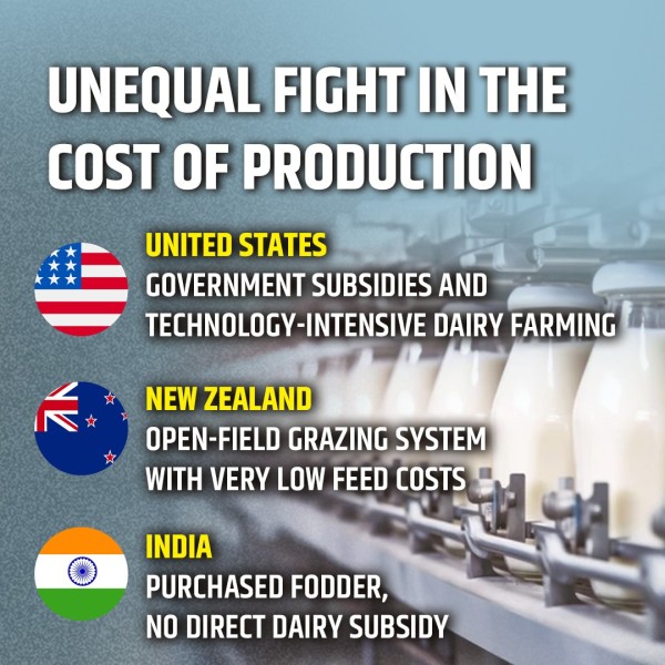 Subsidies for Dairy sector in US, New Zealand