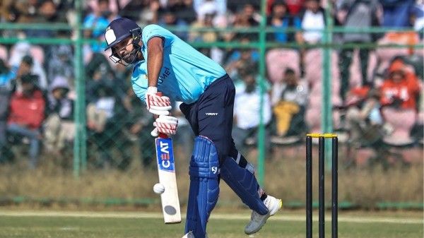 Mumbai's Rohit Sharma smashed 155 runs off just 94 balls in the Vijay Hazare Trophy against Sikkim.
