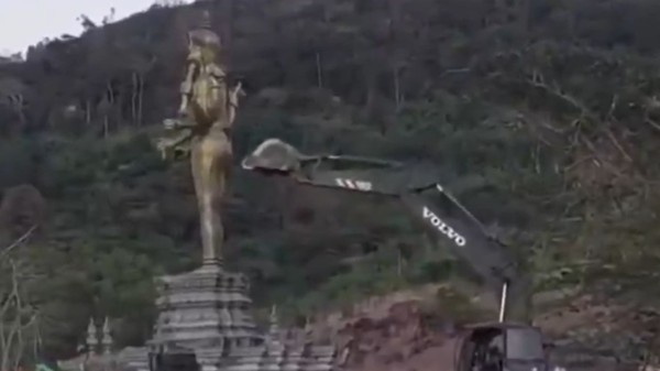 Cambodian officials said the demolition occurred about 100 metres from the border