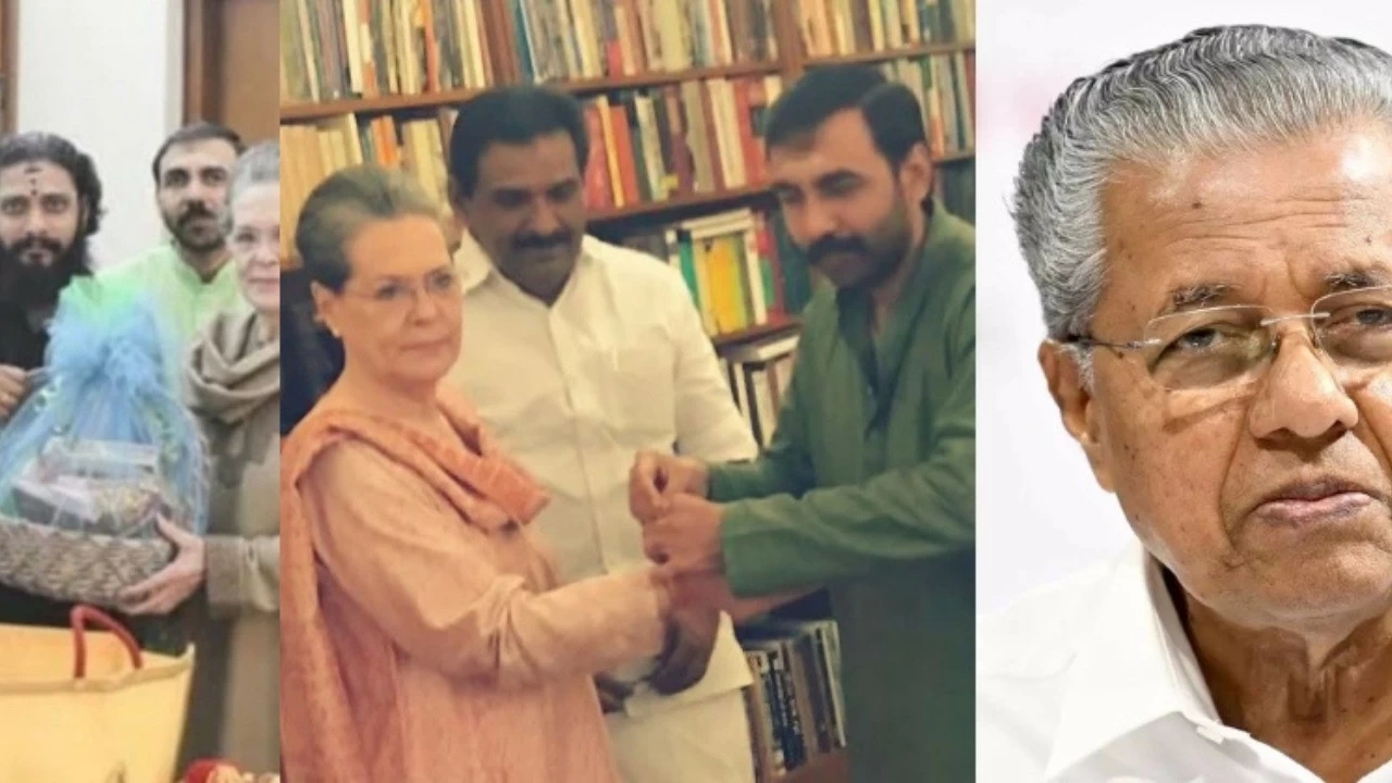 CPM and Congress enter into a direct feud over photographs of Potti standing along with Sonia Gandhi