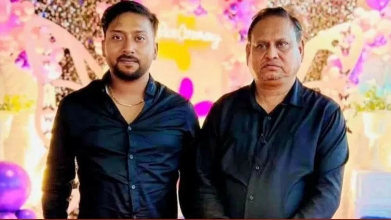 Golam Nabi Azad with his father Humayun Kabir