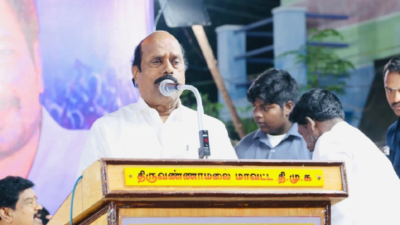 At an IUML event in Tirupattur, PWD Minister E.V. Velu cites archaeological sites like Keezhadi to assert the antiquity of Tamil civilization and stresses Hindu-Muslim unity in the state.