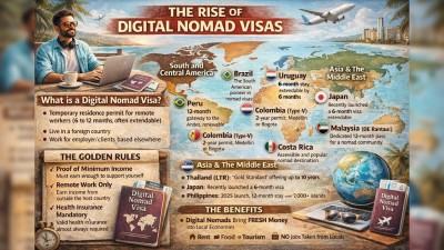 Digital Nomad Visas are driving a global movement, enabling professionals to work remotely from anywhere. (AI Generated )