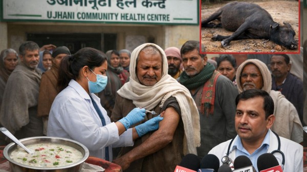 The revelation sparked fear in the village, prompting residents to visit the Ujhani Community Health Centre for anti-rabies vaccination