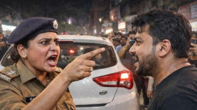  Viral video shows the woman officer getting out of her vehicle and abusing the occupants of a nearby car.