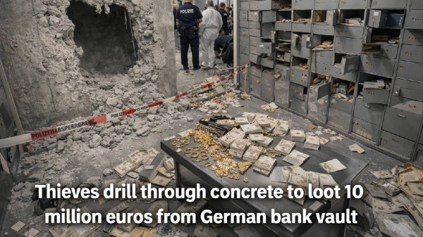 Using heavy equipment, they breached the vault, emptying thousands of safe deposit boxes. (AI generated Image)