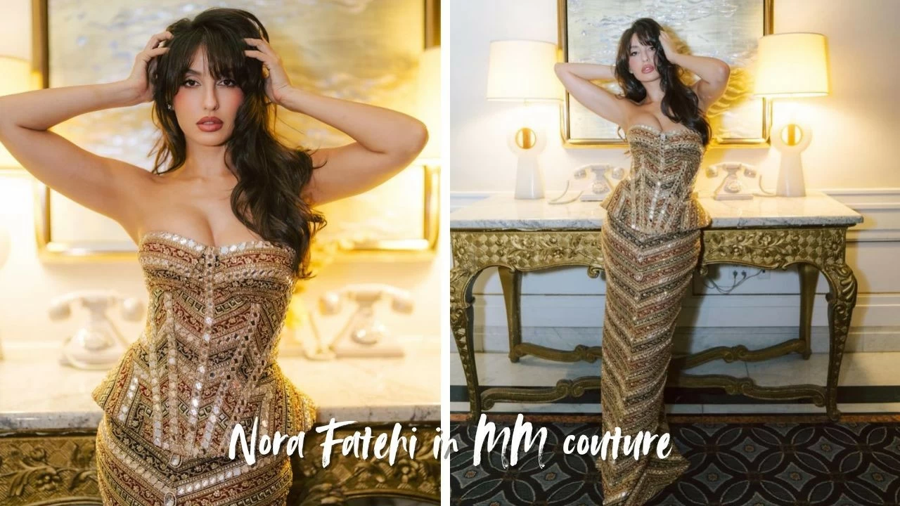 Nora Fatehi pairs peplum corset with fishtail skirt in refined Manish Malhotra couture look (Picture credit: Instagram)