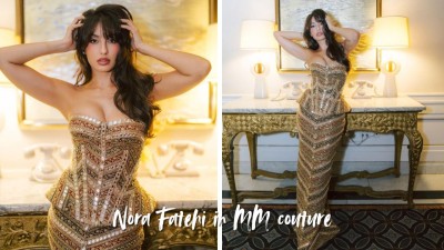 Nora Fatehi pairs peplum corset with fishtail skirt in refined Manish Malhotra couture look (Picture credit: Instagram)