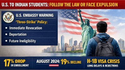 The US Embassy in India sternly warned Indian students: obey US law or face immediate expulsion. (AI generated Image)