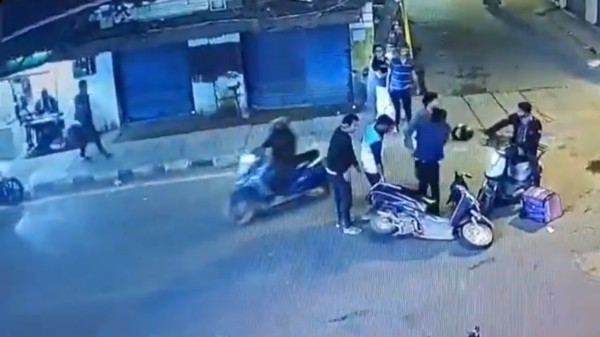 An elderly passerby eventually intervened and stopped the fight