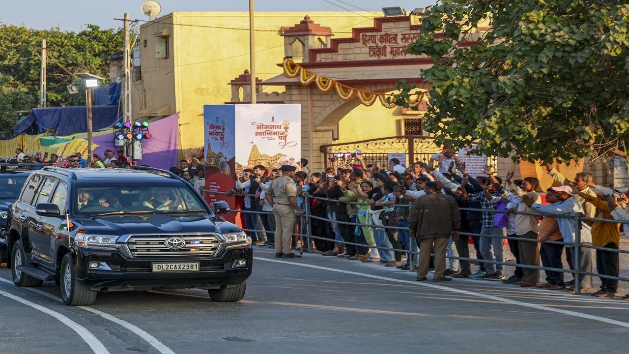 PM Modi reaches Gujarat's Somnath Temple for Swabhiman Parv, participates in Omkar Mantra chanting | Watch