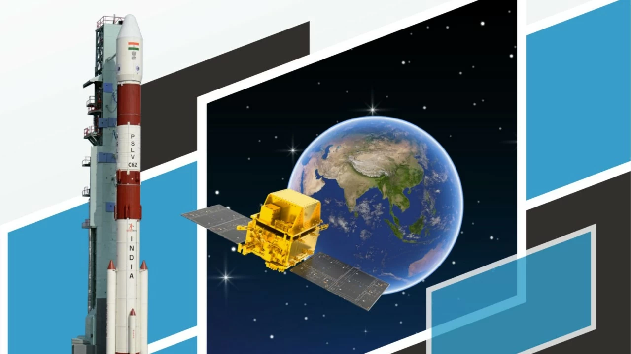 The PSLV launcher with the primary payload, Anvesha. 