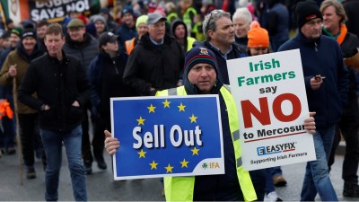 Protests against the EU-Mercosur trade deal have erupted in Ireland.