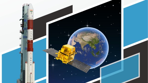 The PSLV launcher with the primary payload, Anvesha. 