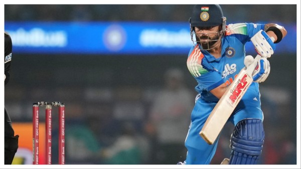 Virat Kohli in action in Vadodara on Sunday.