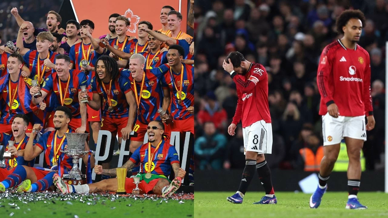 Barcelona win Spanish Super Cup, Man United eliminated from the FA Cup.