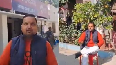 The incident was recorded by someone present at the spot, and the video later circulated widely on social media.