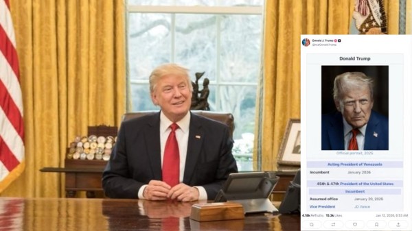 Sharing the post on Truth Social, Trump uploaded a morphed image resembling Wikipedia’s official page