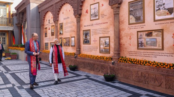 Friedrich Merz with PM Narendra Modi in Ahmedabad.