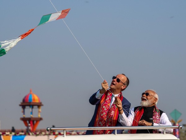 Friedrich Merz with PM Narendra Modi in Ahmedabad during his India visit.