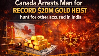 Key suspect arrested in Canada's largest gold robbery. (AI generated Image)